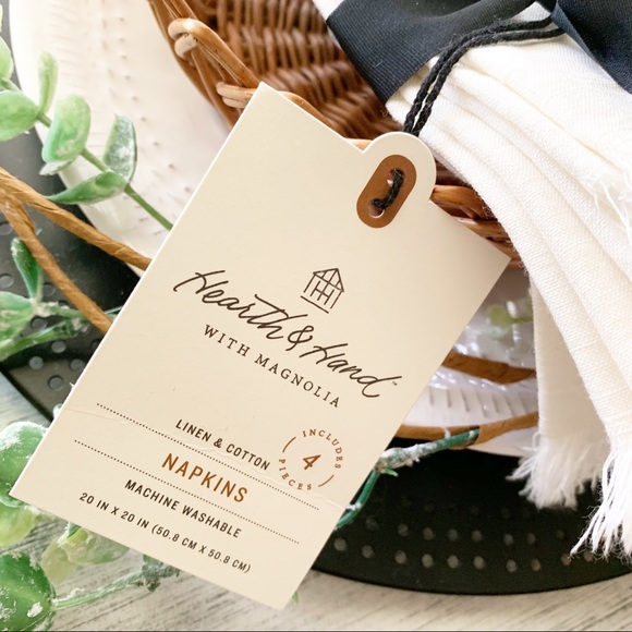 Magnolia Hearth & Hand fringe dinner napkins 4ct - Picture 5 of 7